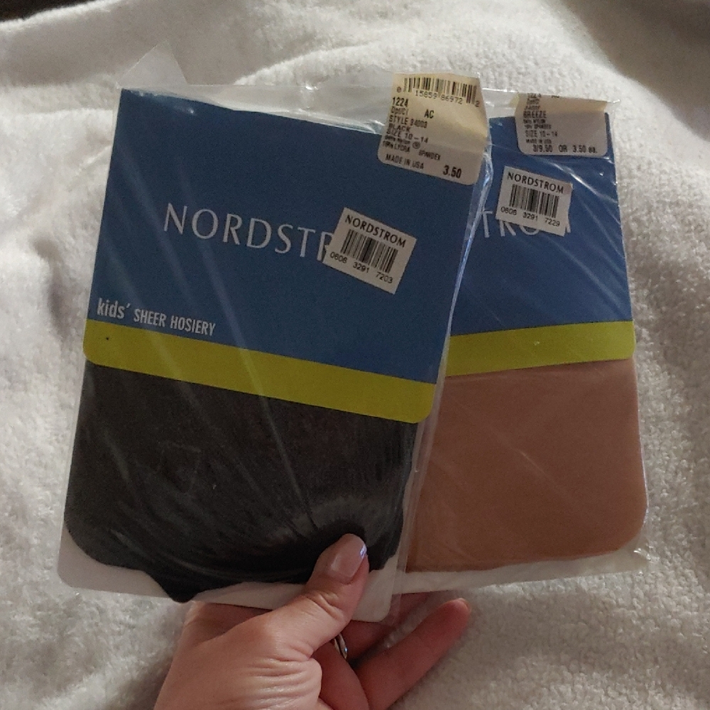 Nordstrom Kids Sheer Hosiery in Black and Tan